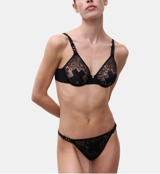 String avec bijou - Chantelle X - Noir