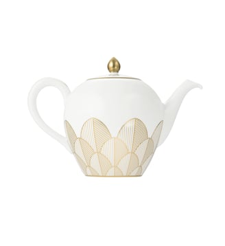Théière boule 1,5L en Porcelaine - Or - MALMAISON IMPÉRIALE - Christofle - Blanc