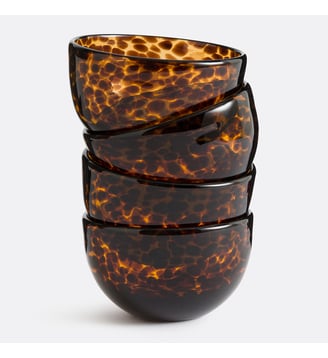 Lot de 4 bols en verre ambré - La Redoute Interieurs - Marron