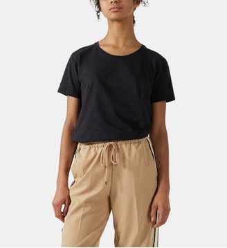 T-shirt col rond femme en coton Angela - Jott - Noir