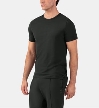 T-shirt col rond en coton - Ron Dorff - Noir