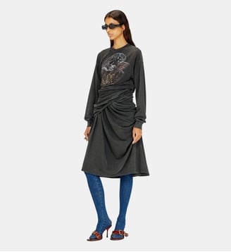 Robe sweat avec motifs de concert - Diesel - Noir