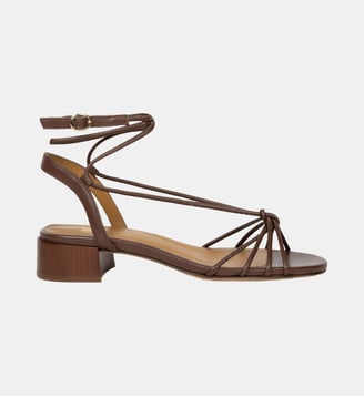 Sandales à Talon Tara Cuir d Agneau - Bobbies - Chocolat
