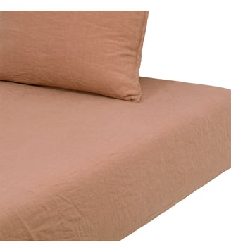 Drap housse  en lin lavé - Desforges - Marron