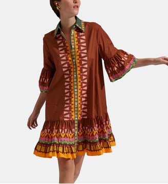 Robe Choux Sunset Verde Placée Brown - La DoubleJ - Marron