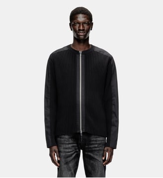 Cardigan zippé avec empiècements utilitaires - Diesel - Noir