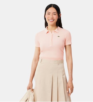 Polo L.12.D slim fit coton côtelé - Lacoste - Rose mansia