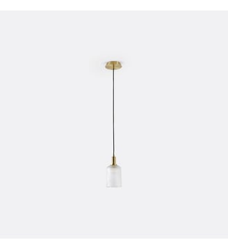 Suspension laiton et verre strié Ø10,9 cm - La Redoute Interieurs - Laiton