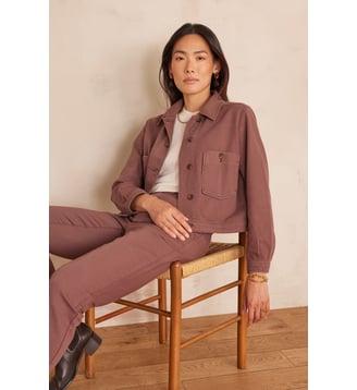 Blouson Castille droit en coton - Maison 123 - Chocolat