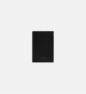 Porte cartes vertical Charlotte en cuir lisse - Le Tanneur - Noir et bleu