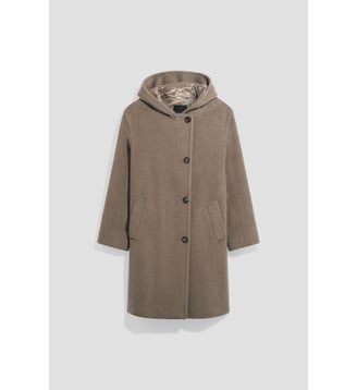 Manteau à capuche en laine vierge - ADRAAIDA - Gerard Darel - Muscade