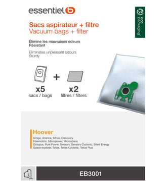 Sac aspirateur EB3001 - Essentiel B - Coloris unique