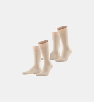 Chaussettes Happy 2-Pack Coton - Falke - Mélange sable