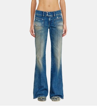 Bootcut Jeans Low Waist D-Hush - Diesel - Bleu moyen