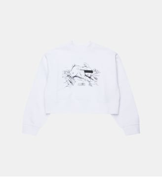 Sweat-shirt à col rond avec imprimé graphique - MM6 Maison Margiela - Blanc