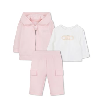 Ensemble cardigan pantalon - Michael Kors Kids - Rose et blanc