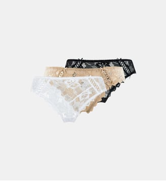 Lot De Trois Slips Arum - Sans Complexe - Noir, blanc et skin