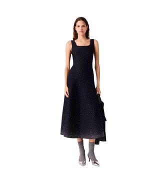 Robe longe en maille strassée - Maje - Marine