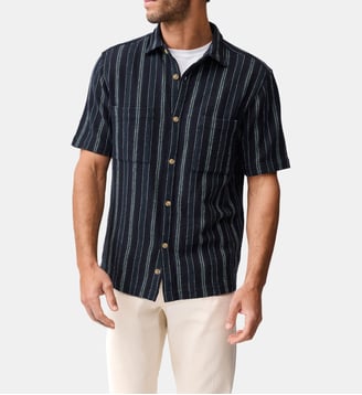 Chemise à manches courtes en Cotton recyclé Harley - Rodd & Gunn - Bleu nuit