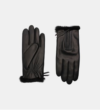 Gants Marin Homme Doublés Lapin & Soie - Agnelle - Noir