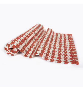 Tapis de bain - PIED DE COQ - Bath Bazaar - Blanc et orange