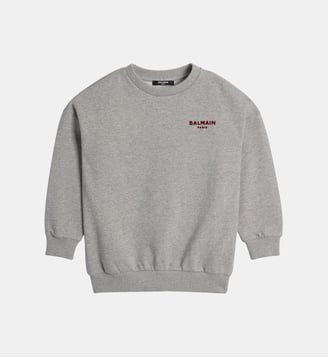 Sweat-shirt floqué Balmain Paris - Balmain - Gris
