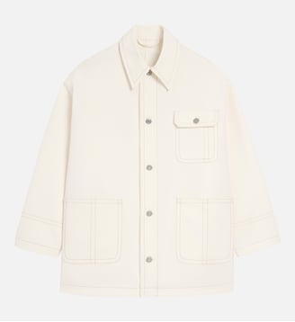 Veste Worker unisexe en Coton - AMI Paris - Blanc crème