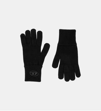 Gants en mélange de laine avec logo brodé - Diesel - Noir