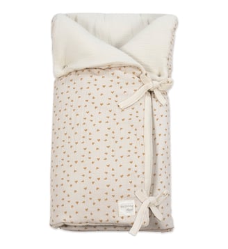 Nid d'ange et couverture Coeurs Poppy Cannelle - Walking Mum - Beige