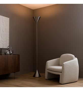 Lampadaire double cône, nickel brossé - AM.PM - Nickel brossé