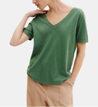 T-shirt col V - Bompard - Jade