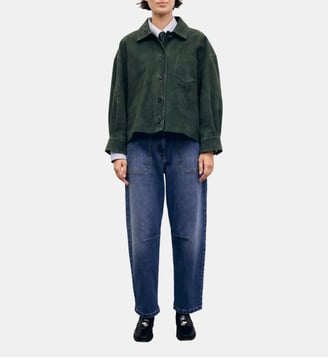 Surchemise en cuir velours - PIA - Gerard Darel - Vert foncé