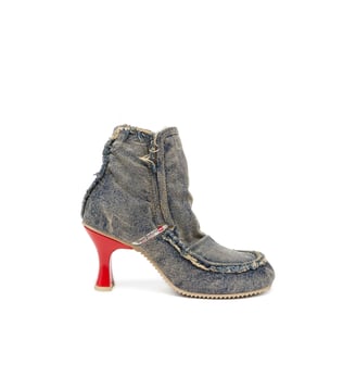 D-Woodstock - Bottes en denim à talon - Diesel - Bleu