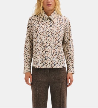 Chemise en popeline à fleurs - LUA - Pablo - Naturel