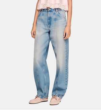 Jean barrel délavé - Sandro - Bleu jean