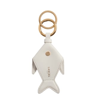 Porte-clés funny fish en cuir signature - Lancel - Blanc