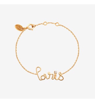 Bracelet doré paris - bling - Caroline Najman - Cristal blanc