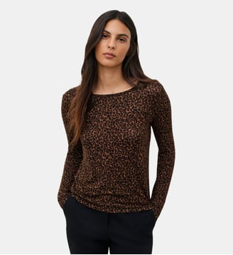T-shirt tlindsay - Viscose lenzing ecovero - Caroll - Marron foncé
