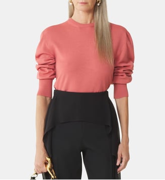 Pull Détail Gros Grain En Mérinos - Lanvin - Rose