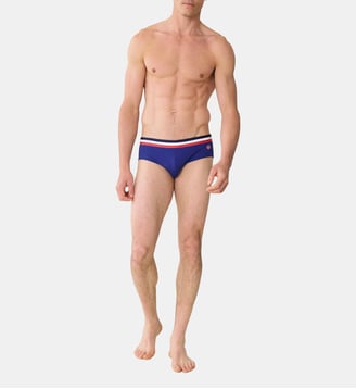 Slip de bain indigo - Le Slip Francais - Bleu blanc