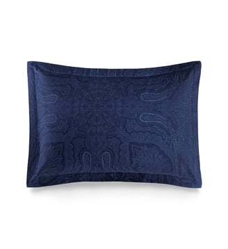 Taie à volant en satin - Ralph Lauren Home - Navy