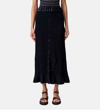 Jupe longue crochet - Claudie Pierlot - Marine