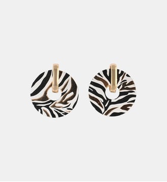 Boucles d'oreilles rondes Balagane imprimé zèbre - Balaboosté - Doré