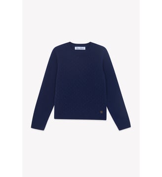 Pull -  laine maille tréssée - Tartine Et Chocolat - Marine
