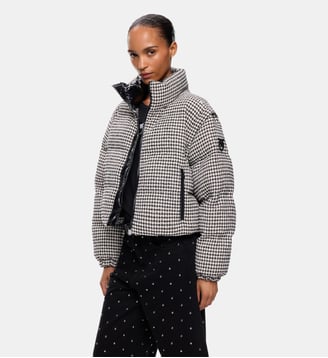 Doudoune en tweed à manches amovibles - Pinko - Noir et blanc