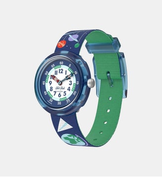 Montre Classroom creations Bleu, Blanc FBNP245 - Flik Flak - Bleu