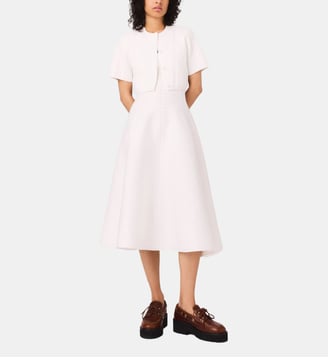 Cardigan court en maille pointelle  - Maje - Blanc