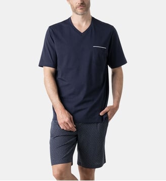 Pyjama court BUSINESS - Eminence - Bleu marine