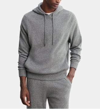 Hoodie droit en cachemire - Bompard - Gris météore