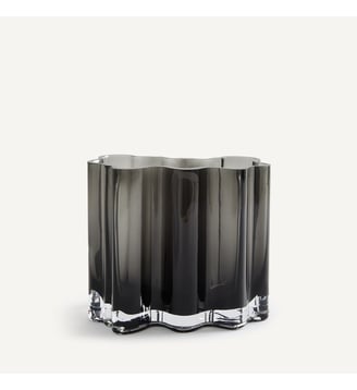 Vase en verre soufflé, hauteur 18 cm - AM.PM - Gris fumé
